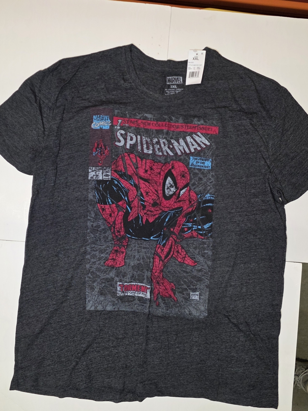 Marvel Spider-Man Short Sleeve Graphic Tee - Dark Gray with Red